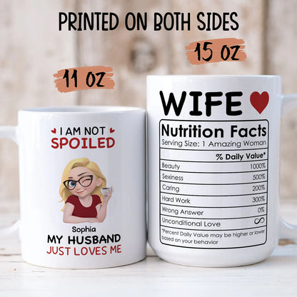 PST151 I'm Not Spoiled My Husband Just Loves Me  - Personalized White Mug Accent Mug