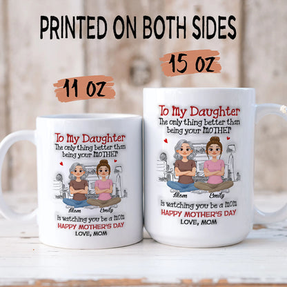 PST165 Watching You Be A Mom Happy Mother's Day - Personalized White Mug Accent Mug