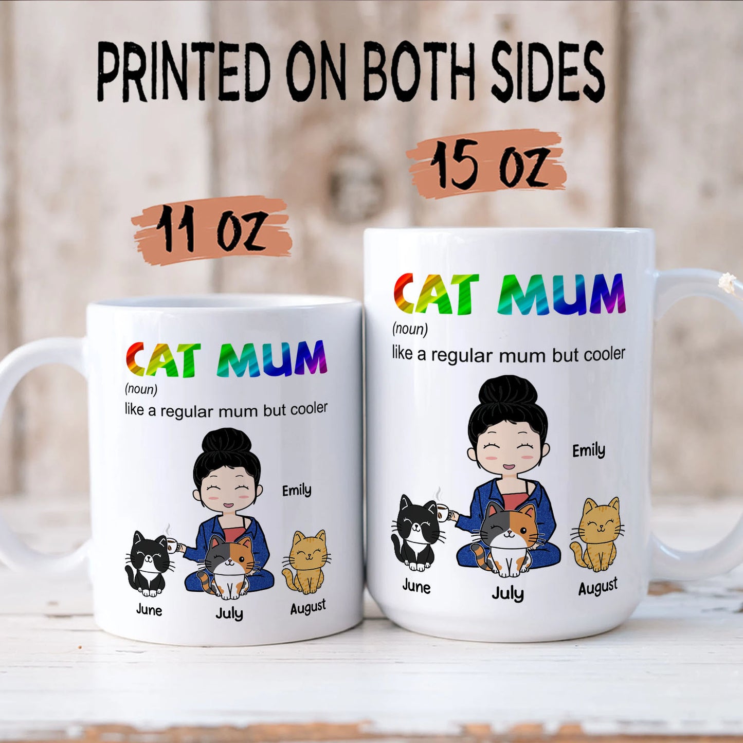 PST108 Cat Mom Definition - White Mug Accent Mug