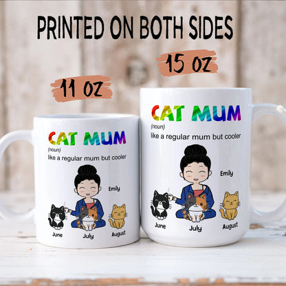 PST108 Cat Mom Definition - White Mug Accent Mug