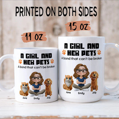 PSTM16 A Woman And Her Pet - White Mug Accent Mug