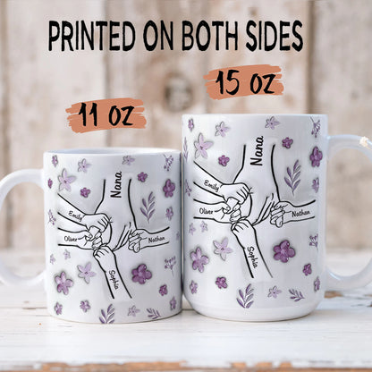 PST141 Hold My Hand 3D Inflated Effect Printed - Personalized White Mug Accent Mug