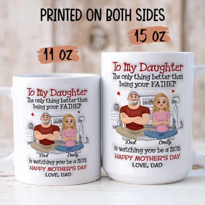PST160 Watching You Be A Mom Happy Mother's Day - Personalized White Mug Accent Mug