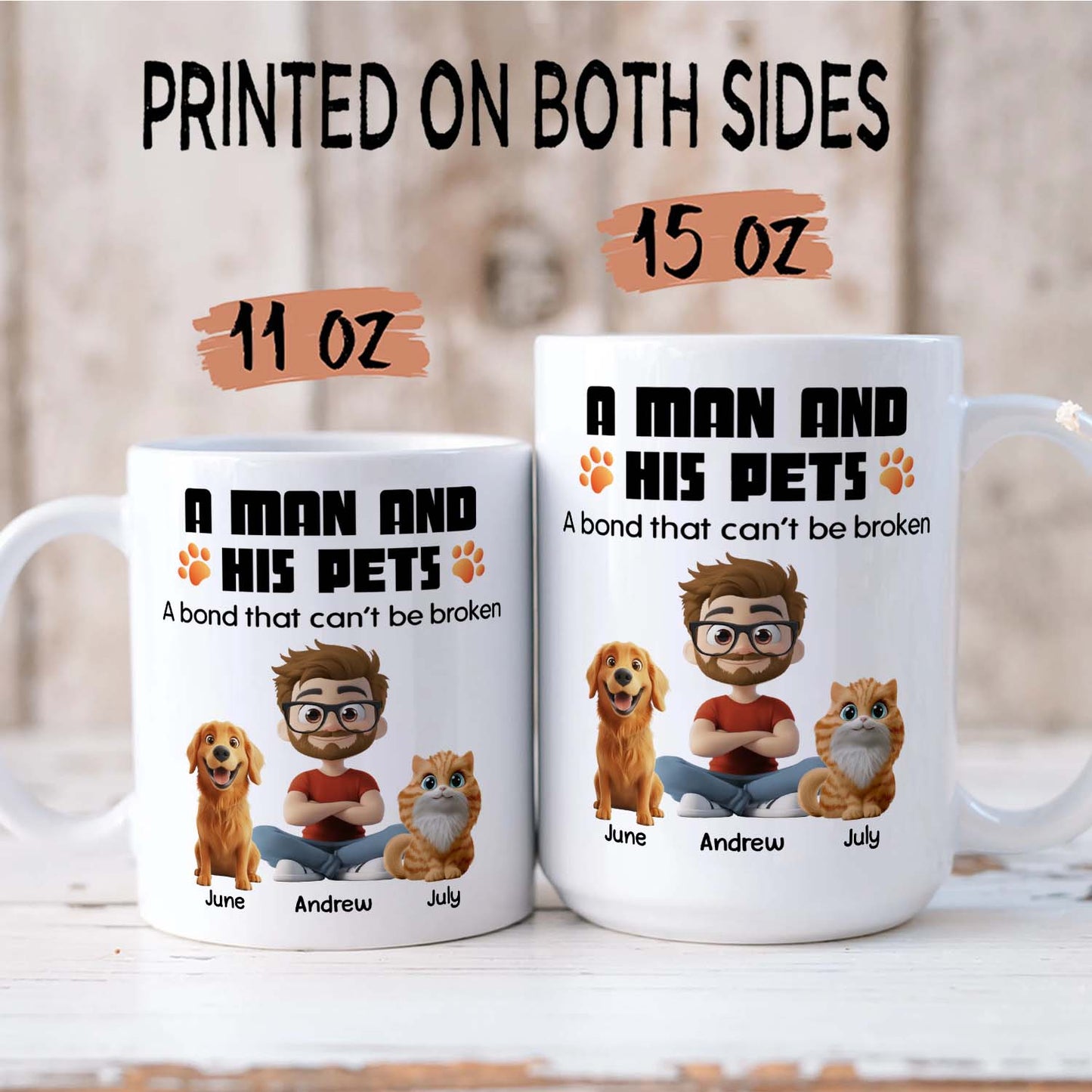 PSTM13 A Man And His Pet - White Mug Accent Mug