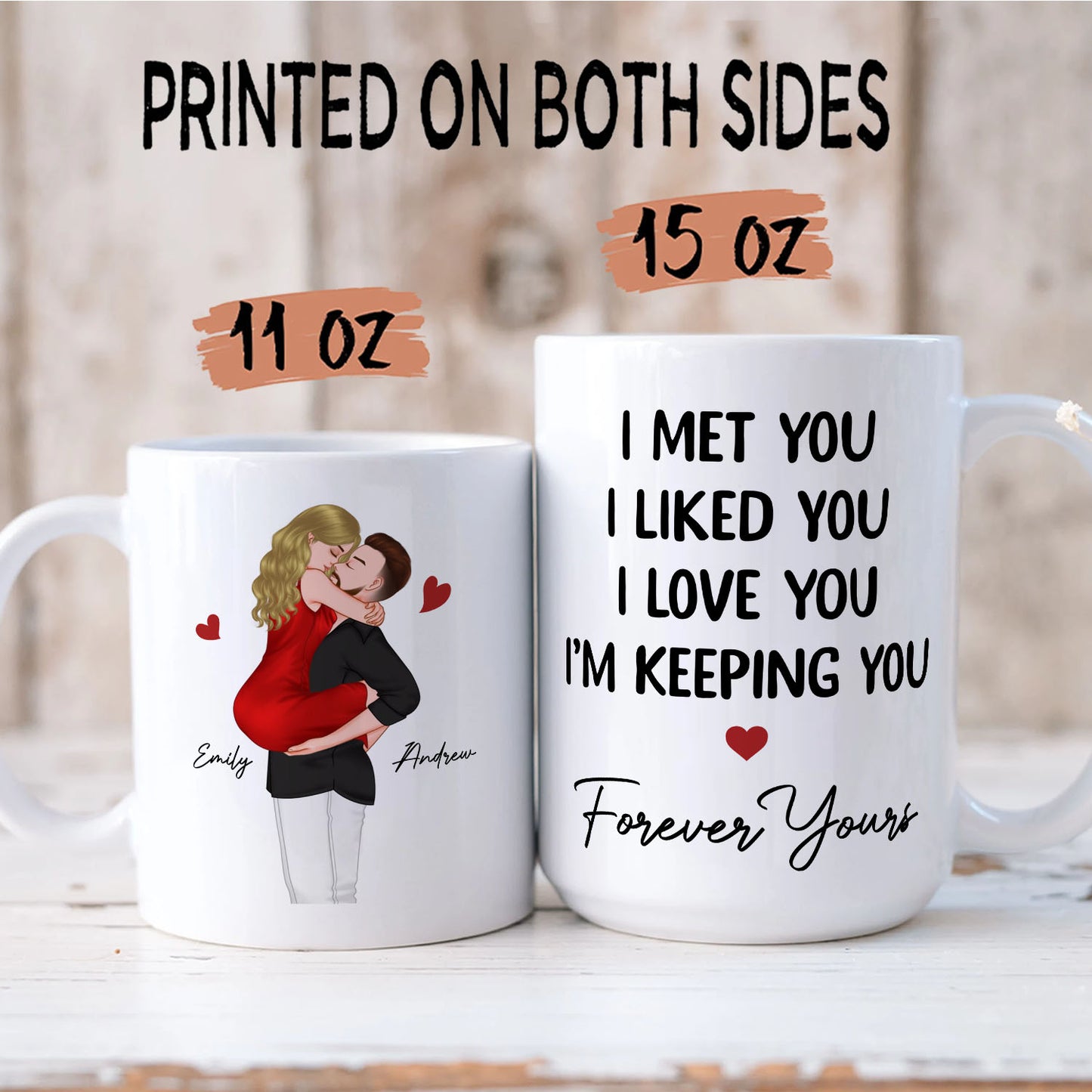 PST100 I Met You I Liked You I Love You - White Mug Accent Mug