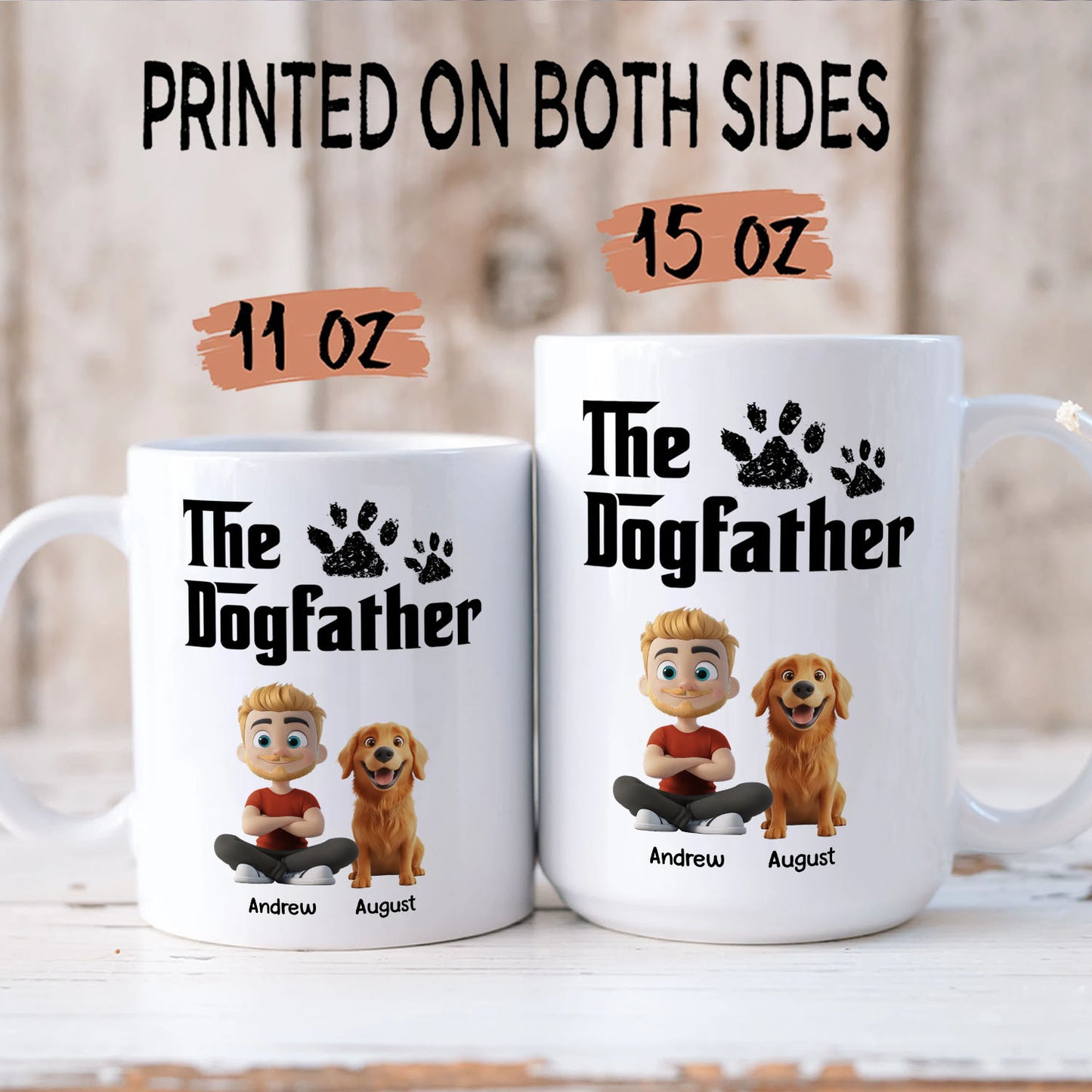 PST89 The Dogfather Dog Lover - Personalized White Mug Accent Mug