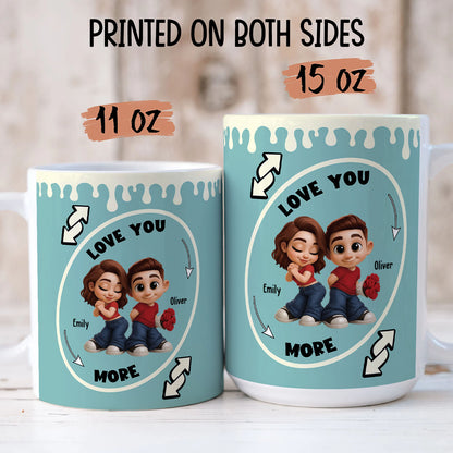 TPST04 Love You More - Personalized White Accent Mug