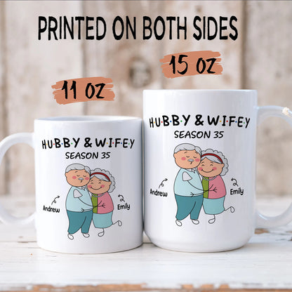 PST127 Hubby and Wifey - White Mug Accent Mug