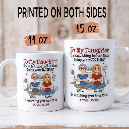 PST164 Watching You Be A Mom Love Mom  - Personalized White Mug Accent Mug