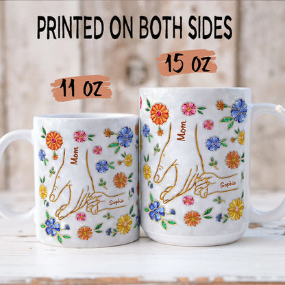 PST139 Hold My Hand 3D Inflated Effect Printed - Personalized White Mug Accent Mug