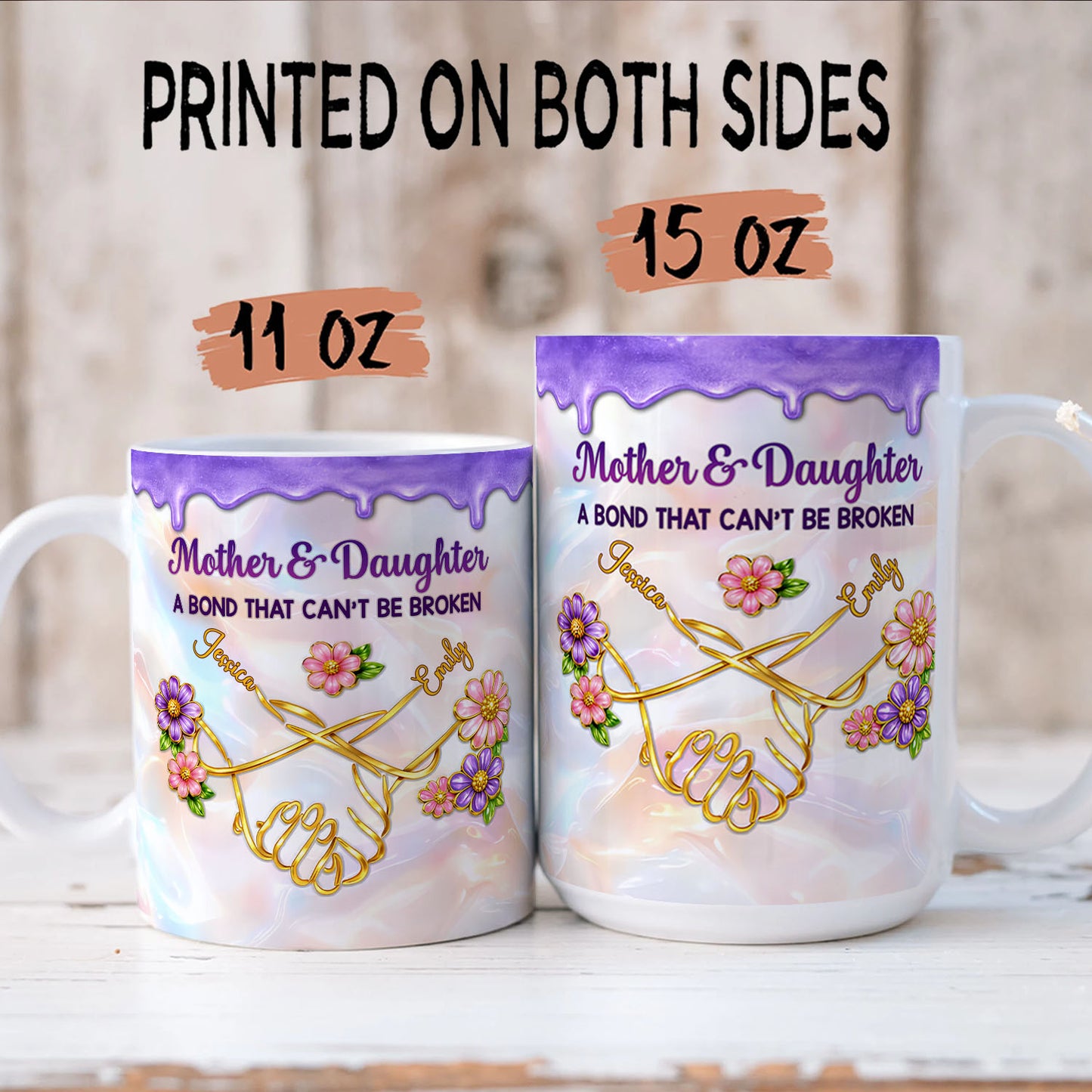 PST140 Mother And Daughter 3D Inflated Effect Printed - Personalized White Mug Accent Mug