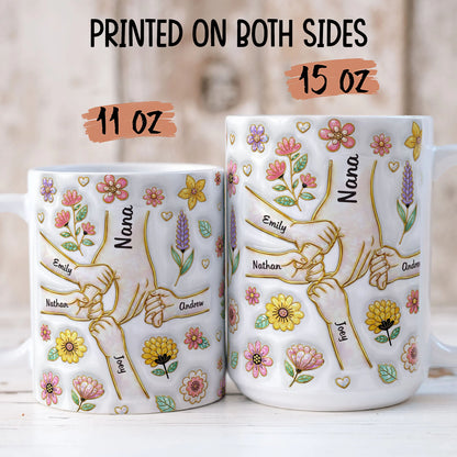 PST157 Hold My Hand 3D Inflated Effect Printed - Personalized White Mug Accent Mug