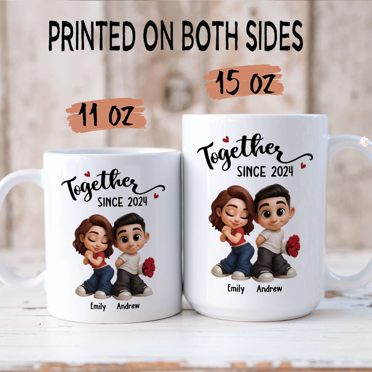 PST98 Couple Together Rose - White Mug Accent Mug