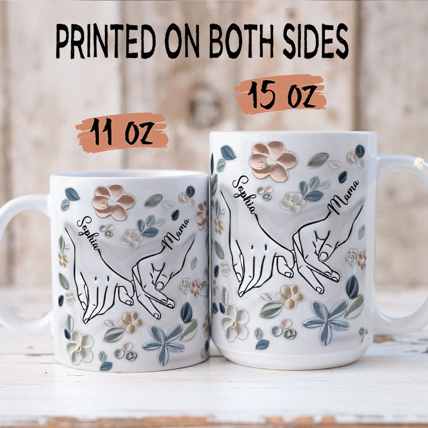 PST138 Mother And Child 3D Inflated Effect Printed - Personalized White Mug Accent Mug