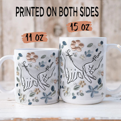 PST138 Mother And Child 3D Inflated Effect Printed - Personalized White Mug Accent Mug