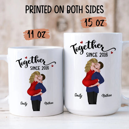 PST167 Together Forever - Personalized White Mug Accent Mug