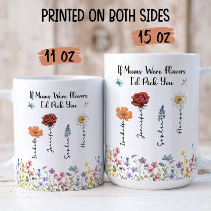 PST144 If Moms Were Flowers - Personalized White Mug Accent Mug