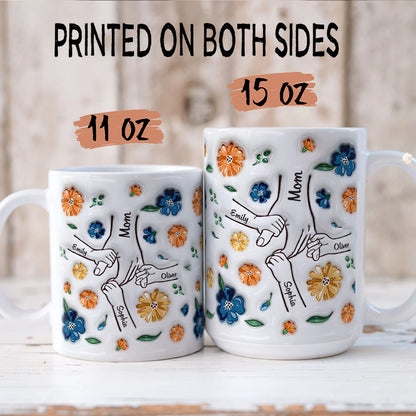 PST136 Hold My Hand 3D Inflated Effect Printed - Personalized White Mug Accent Mug