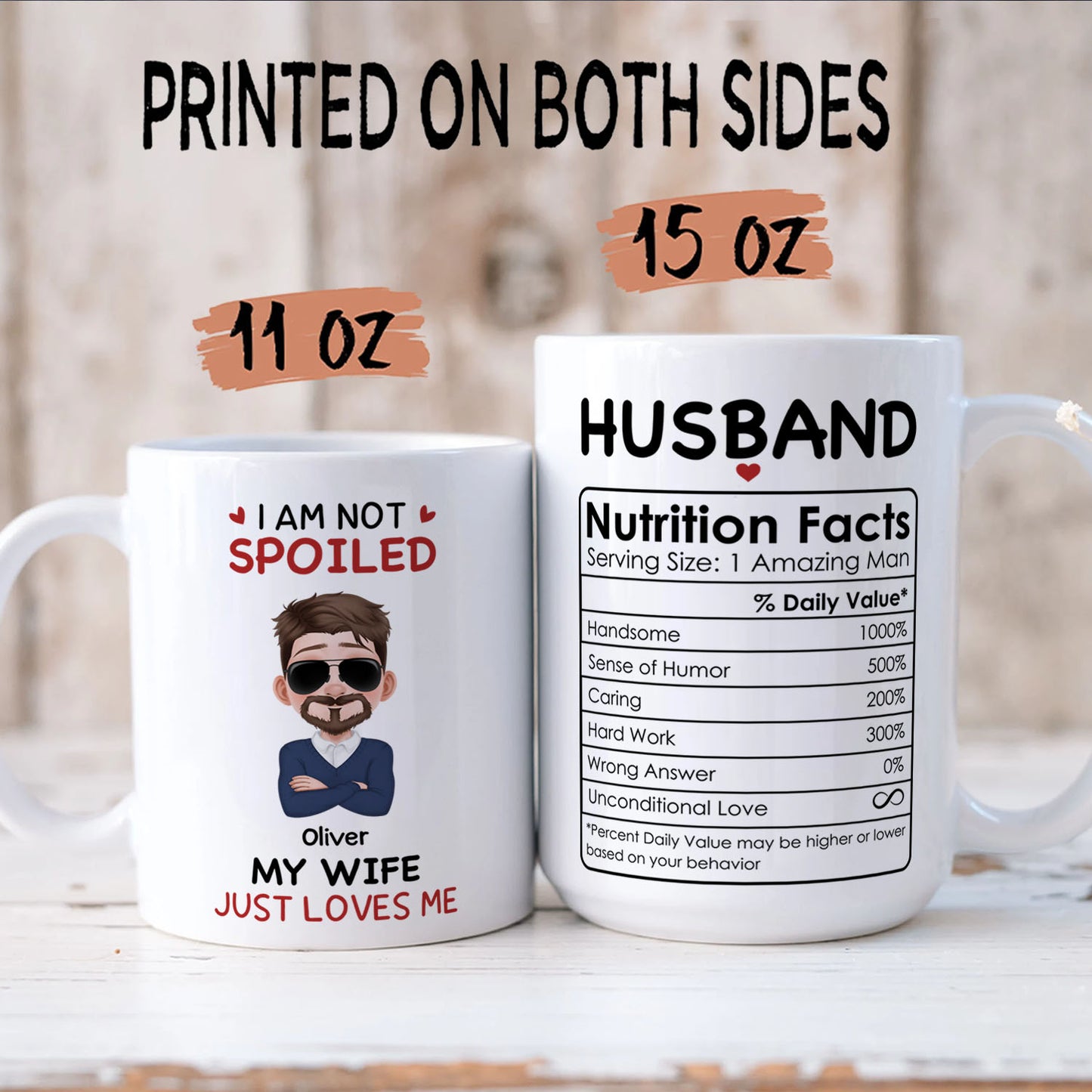 PST123 I'm Not Spoiled My Husband Just Loves Me - White Mug Accent Mug