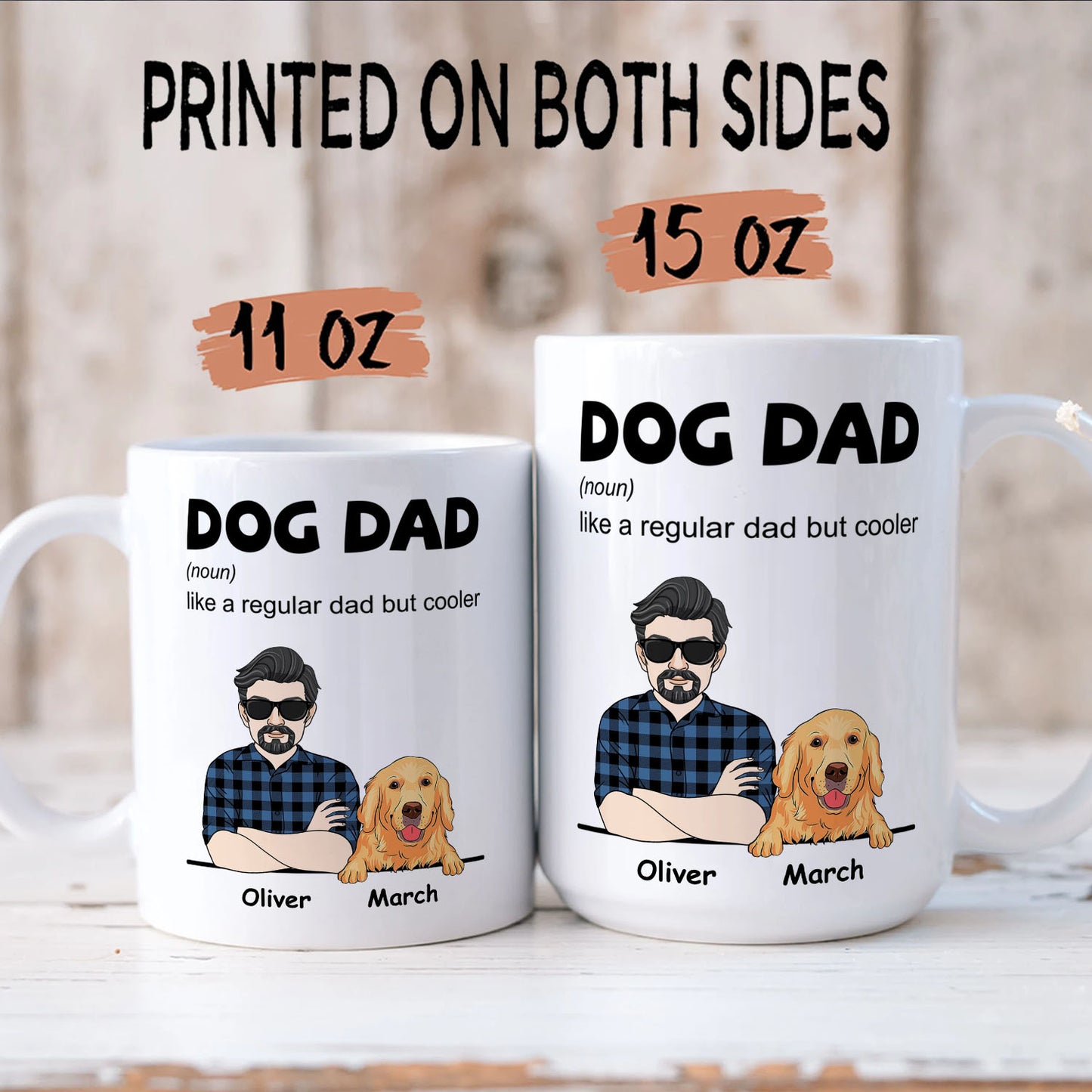 PST113 Cool Dog Dad Definition - White Mug Accent Mug