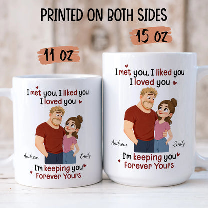PST170 I Met You I Liked You I Love You - Personalized White Mug Accent Mug
