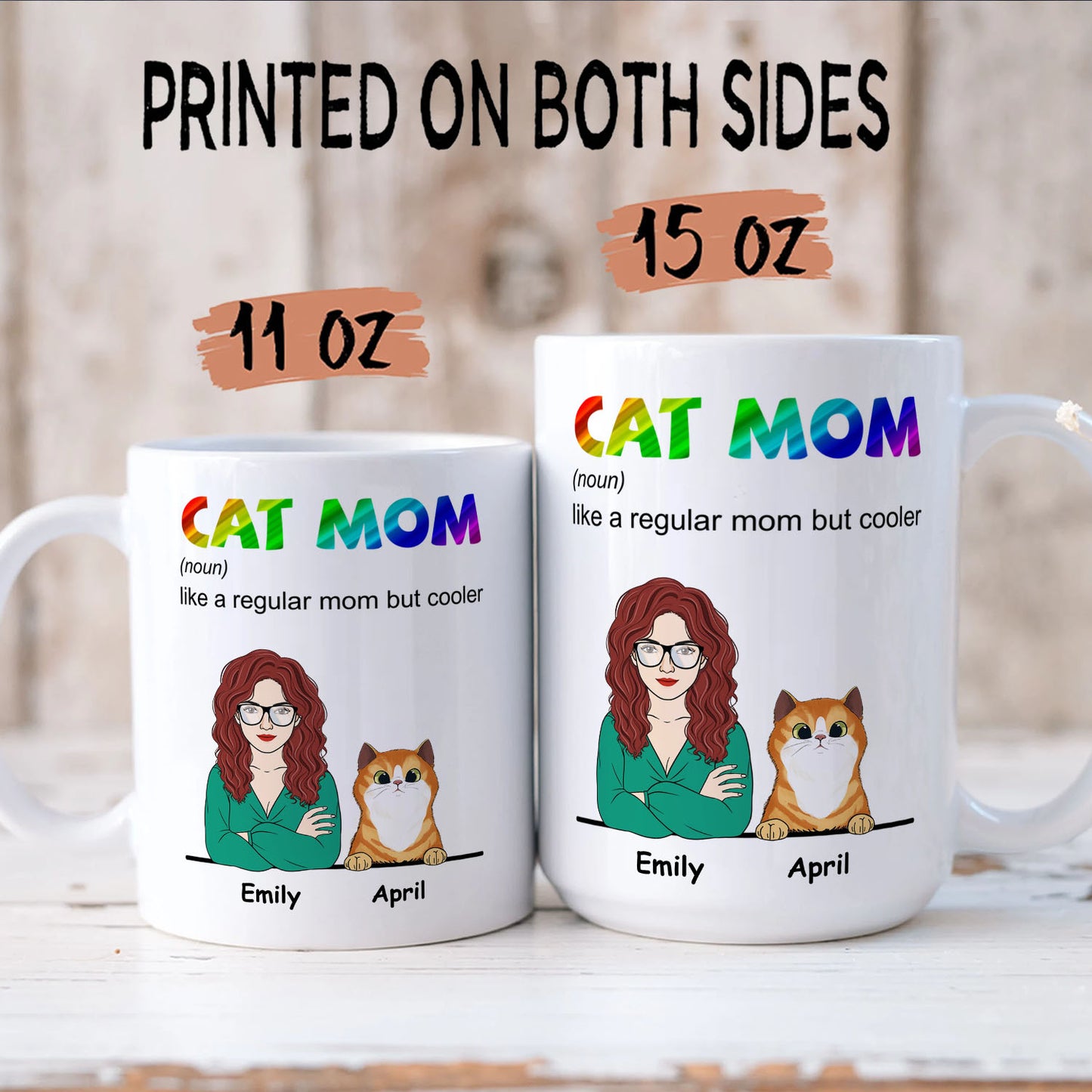 PST110 Cool Cat Mom Definition - White Mug Accent Mug