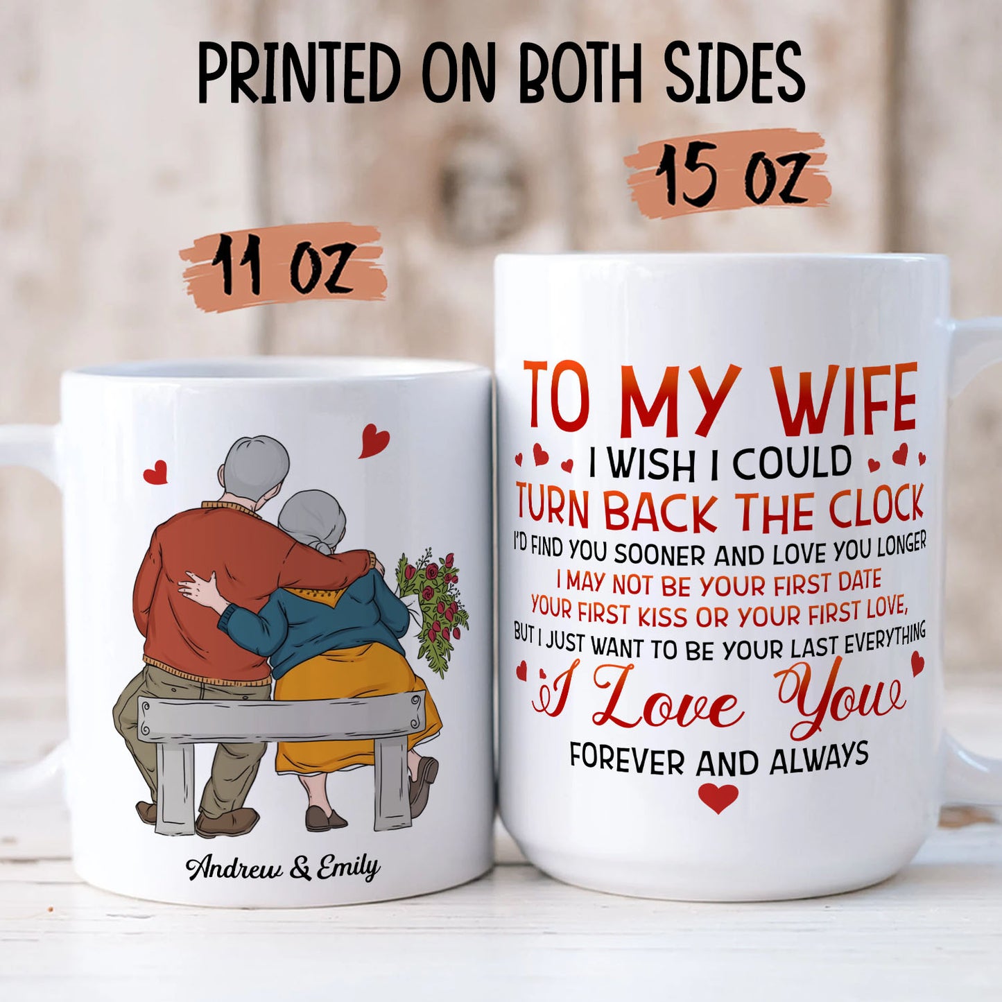 PST188 I Wish I Could Turn Back The Clock - Personalized White Mug Accent Mug