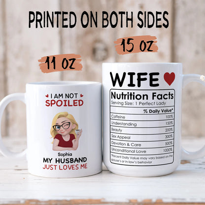 PST153 I'm Not Spoiled My Husband Just Loves Me  - Personalized White Mug Accent Mug