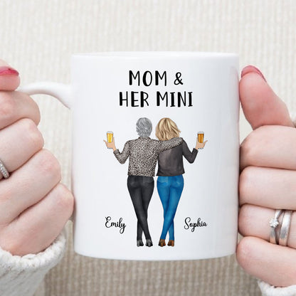 PST146 Mom & Her Mini - Personalized White Mug Accent Mug