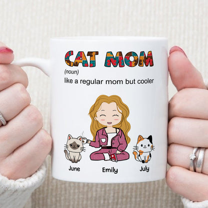 PST108 Cat Mom Definition - White Mug Accent Mug