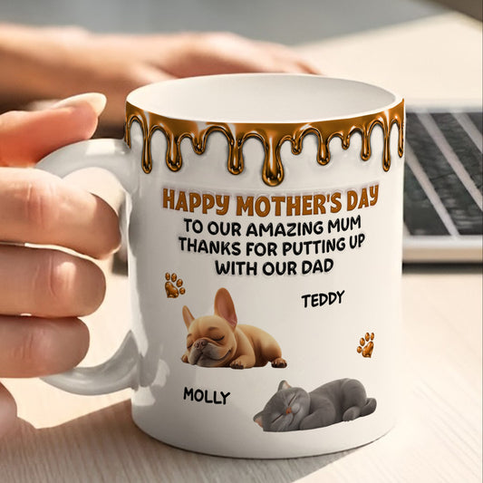 UPST10 Happy Mother's Day To My Amazing Fur Mom - Personalized White Mug Accent Mug