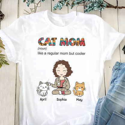 PST108 Cat Mom Definition - Personalized Custom T-shirt Hoodie