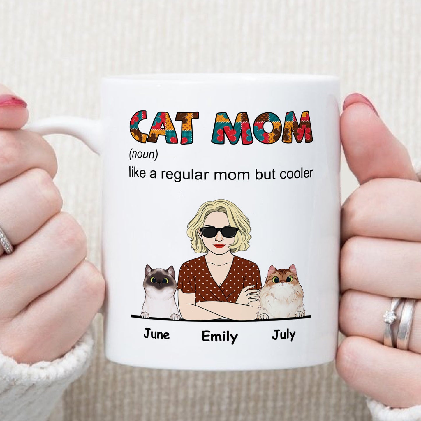 PST110 Cool Cat Mom Definition - White Mug Accent Mug