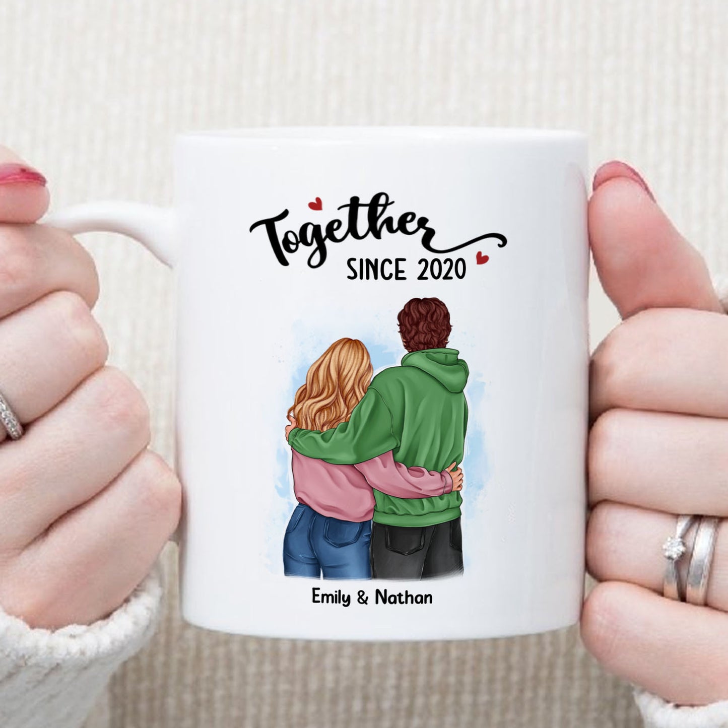 UPST02 Together Since - Personalized White Mug Accent Mug