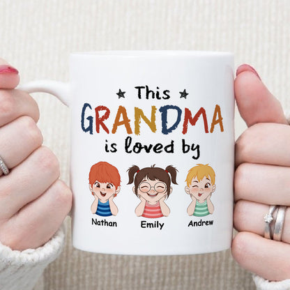 PST195 This Grandma Mommy Is Loved By - Personalized White Mug Accent Mug