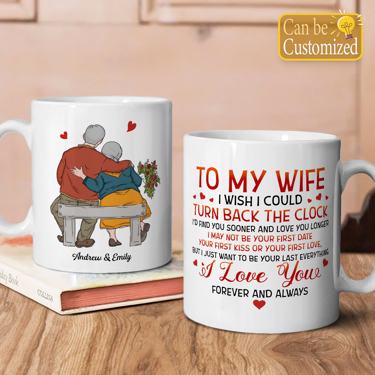 PST188 I Wish I Could Turn Back The Clock - Personalized White Mug Accent Mug