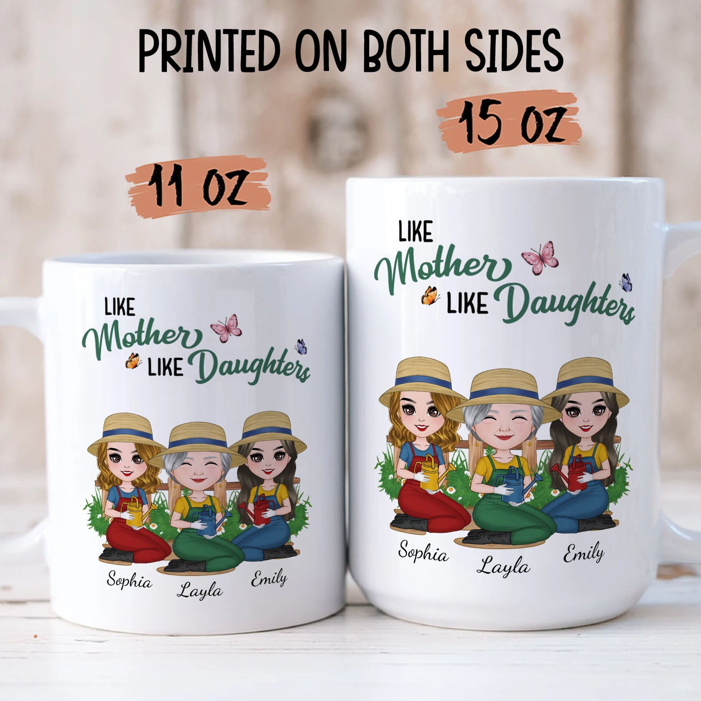 PST193 Like Mother Like Daughter Garden - Personalized White Mug Accent Mug