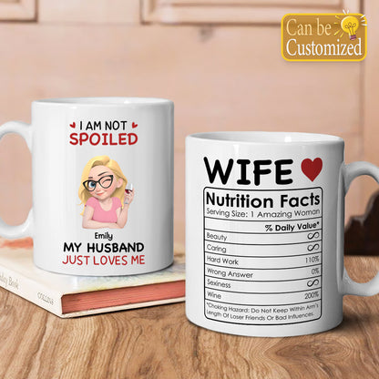 PST150 I'm Not Spoiled My Husband Just Loves Me  - Personalized White Mug Accent Mug