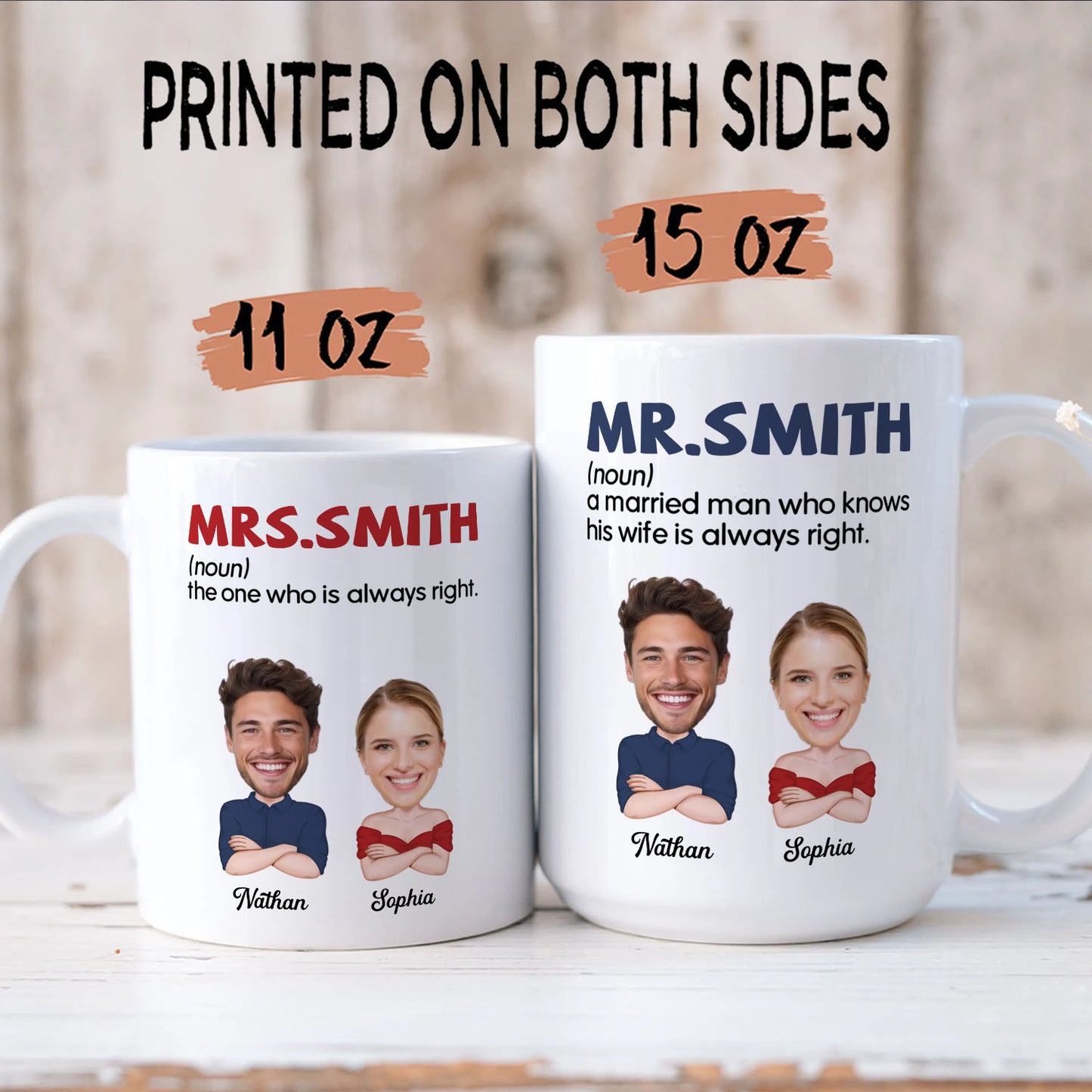 PST135 Mr And Mrs Married For Couple - White Mug Accent Mug