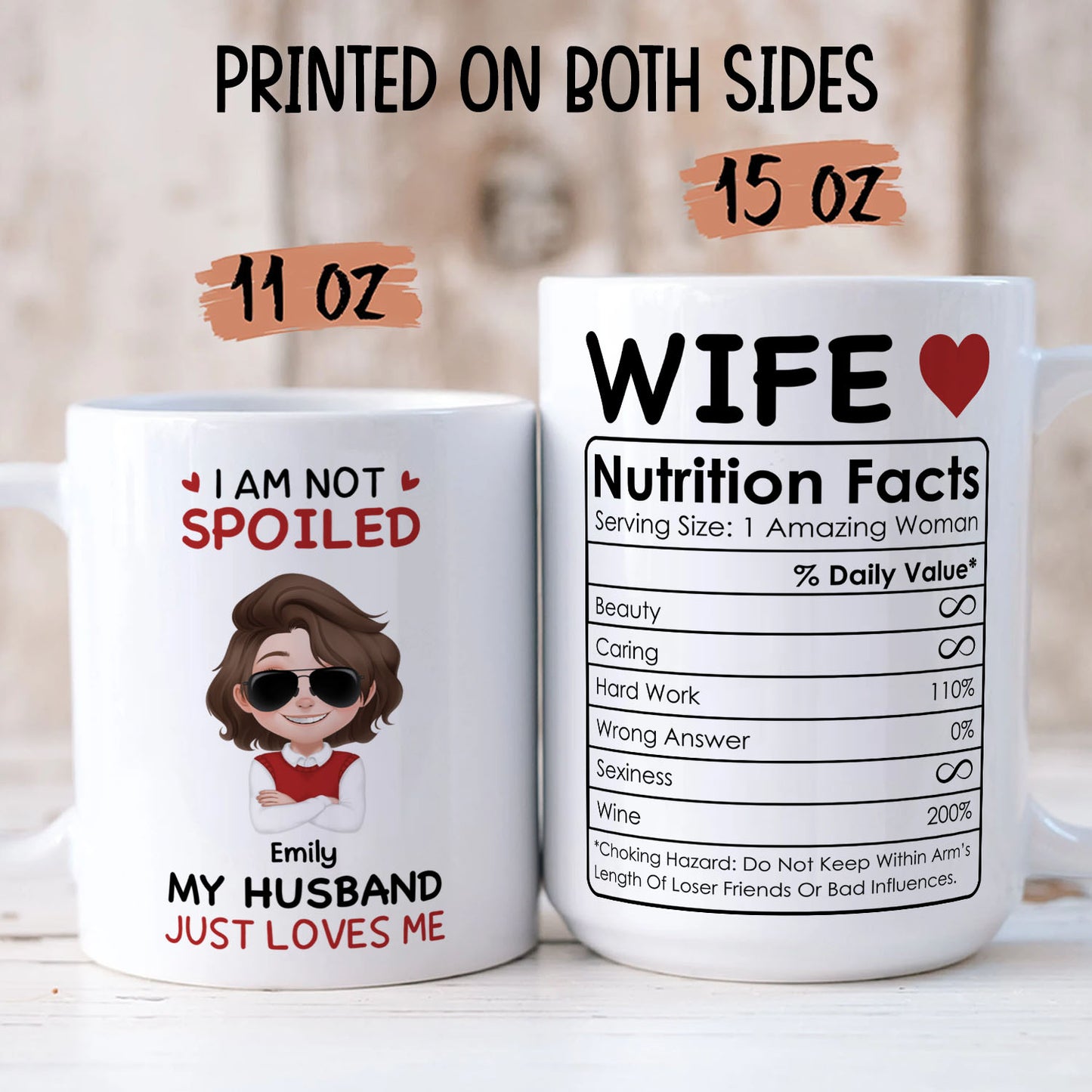 PST147 I'm Not Spoiled My Husband Just Loves Me  - Personalized White Mug Accent Mug