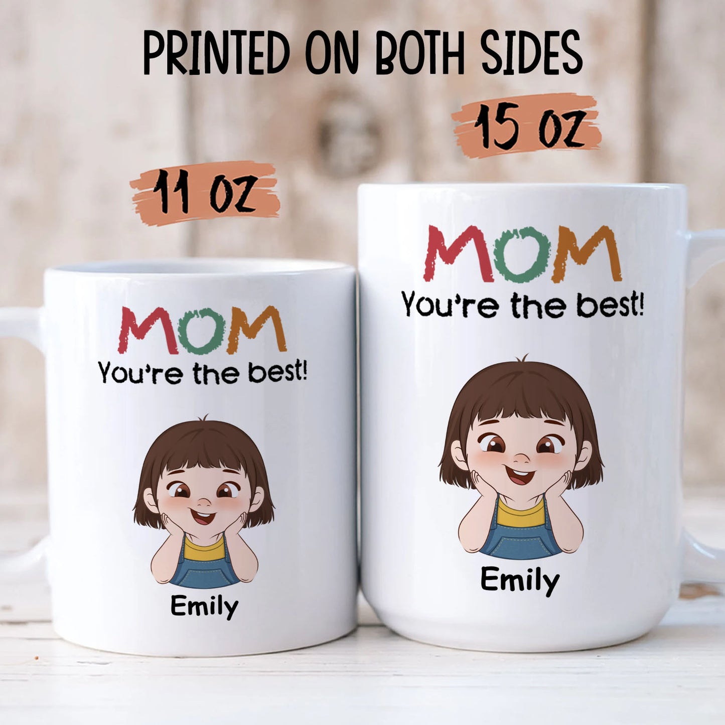 PST194 Mom Dad You're The Best - Personalized White Mug Accent Mug