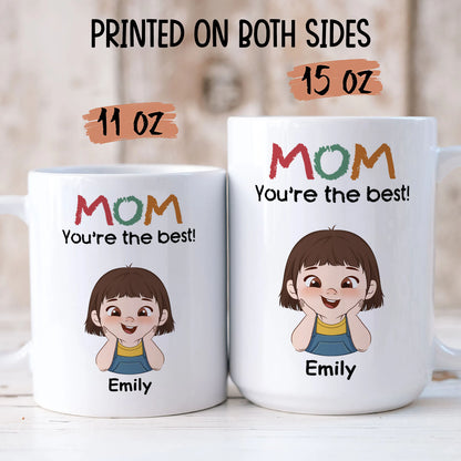 PST194 Mom Dad You're The Best - Personalized White Mug Accent Mug
