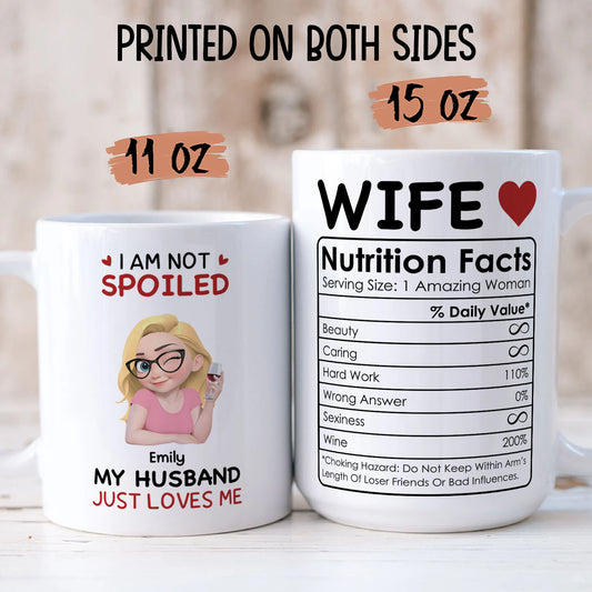 PST150 I'm Not Spoiled My Husband Just Loves Me  - Personalized White Mug Accent Mug