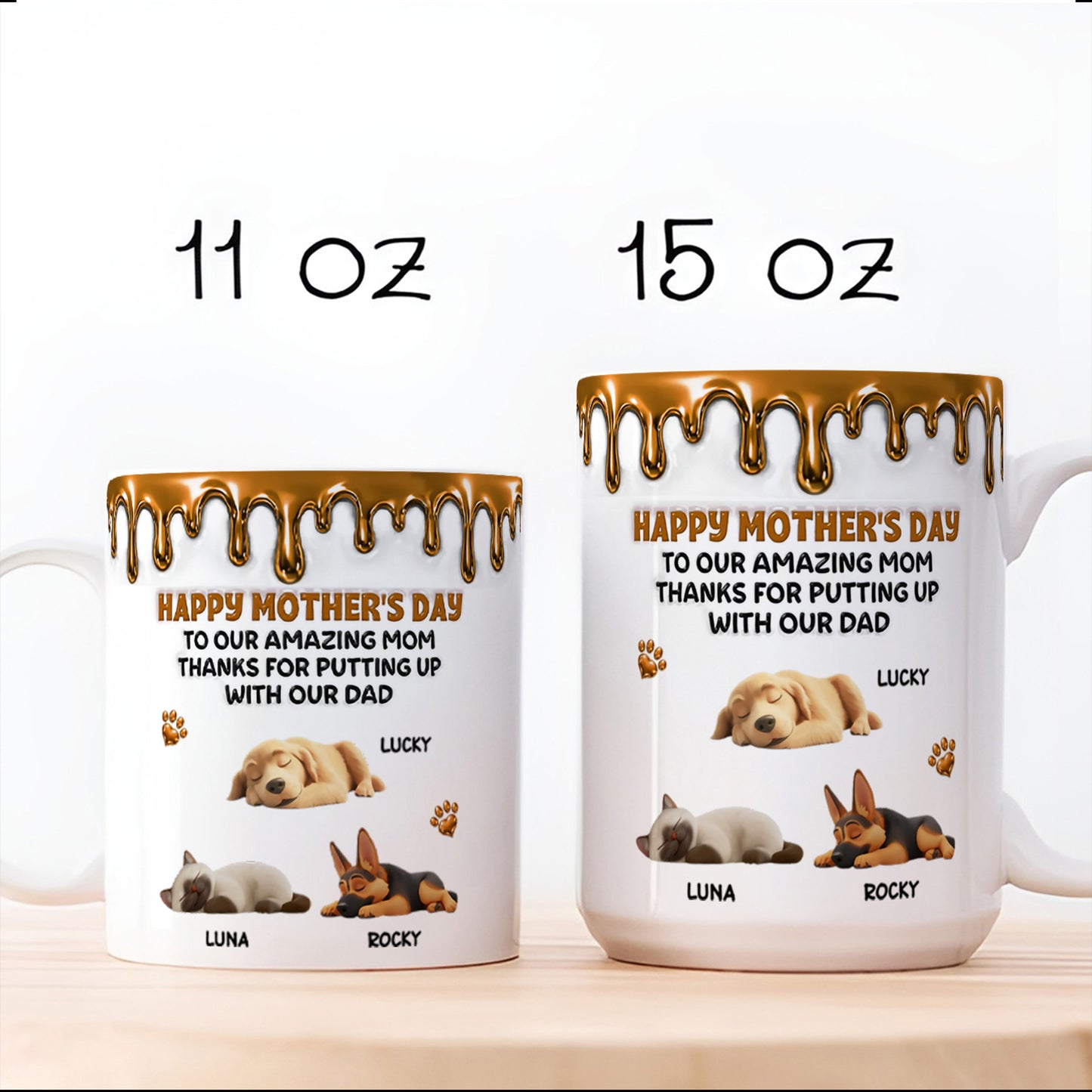 UPST10 Happy Mother's Day To My Amazing Fur Mom - Personalized White Mug Accent Mug
