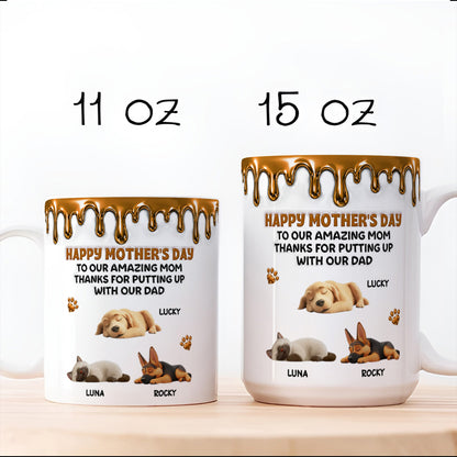 UPST10 Happy Mother's Day To My Amazing Fur Mom - Personalized White Mug Accent Mug