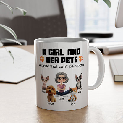 PSTM16 A Woman And Her Pet - White Mug Accent Mug