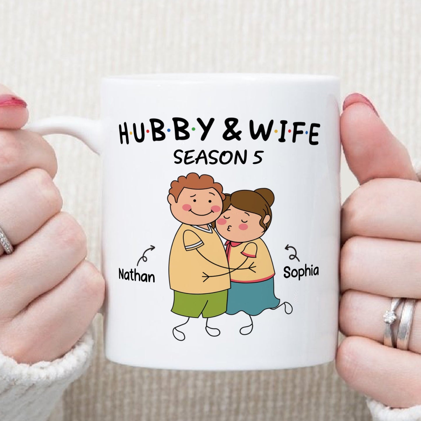 PST127 Hubby and Wifey - White Mug Accent Mug