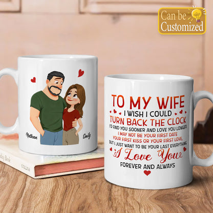 PST187 I Wish I Could Turn Back The Clock - Personalized White Mug Accent Mug