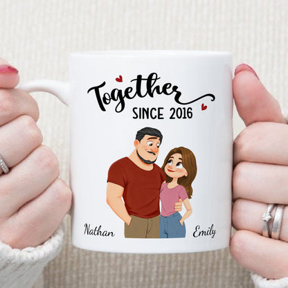 PST169 Together Forever - Personalized White Mug Accent Mug