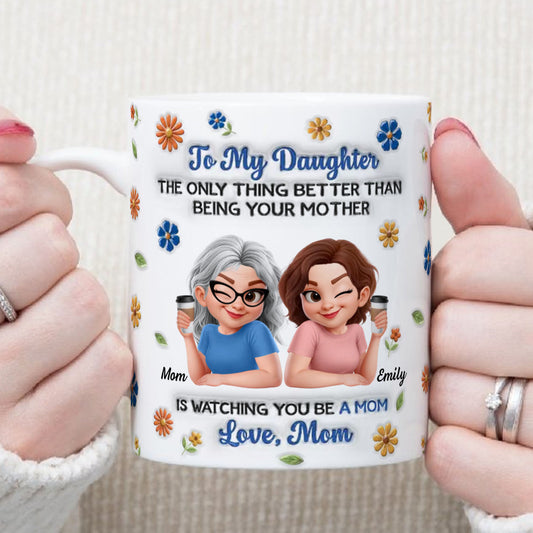 PST206 Happy Mother's Day Mom & Daughter - Personalized White Mug Accent Mug